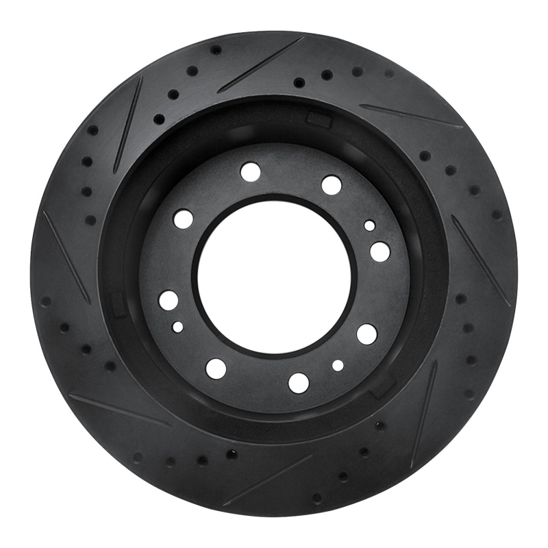 Chevrolet Silverado 3500 HD Brake Rotor (1) - Front Right - R1 Concepts - Drilled & Slotted - Black - `11-`25